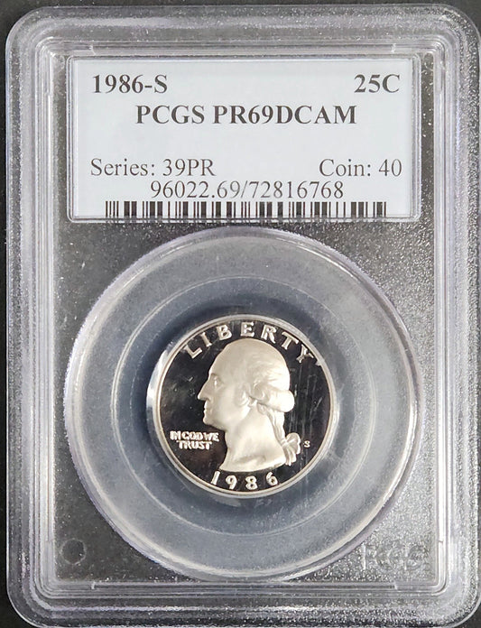 1986-S Washington Quarter Proof PR69 DCAM 5985.69-0960226972816768 — Obverse