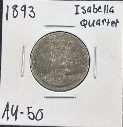 1893 Isabella Quarter 10319.50-A — Obverse