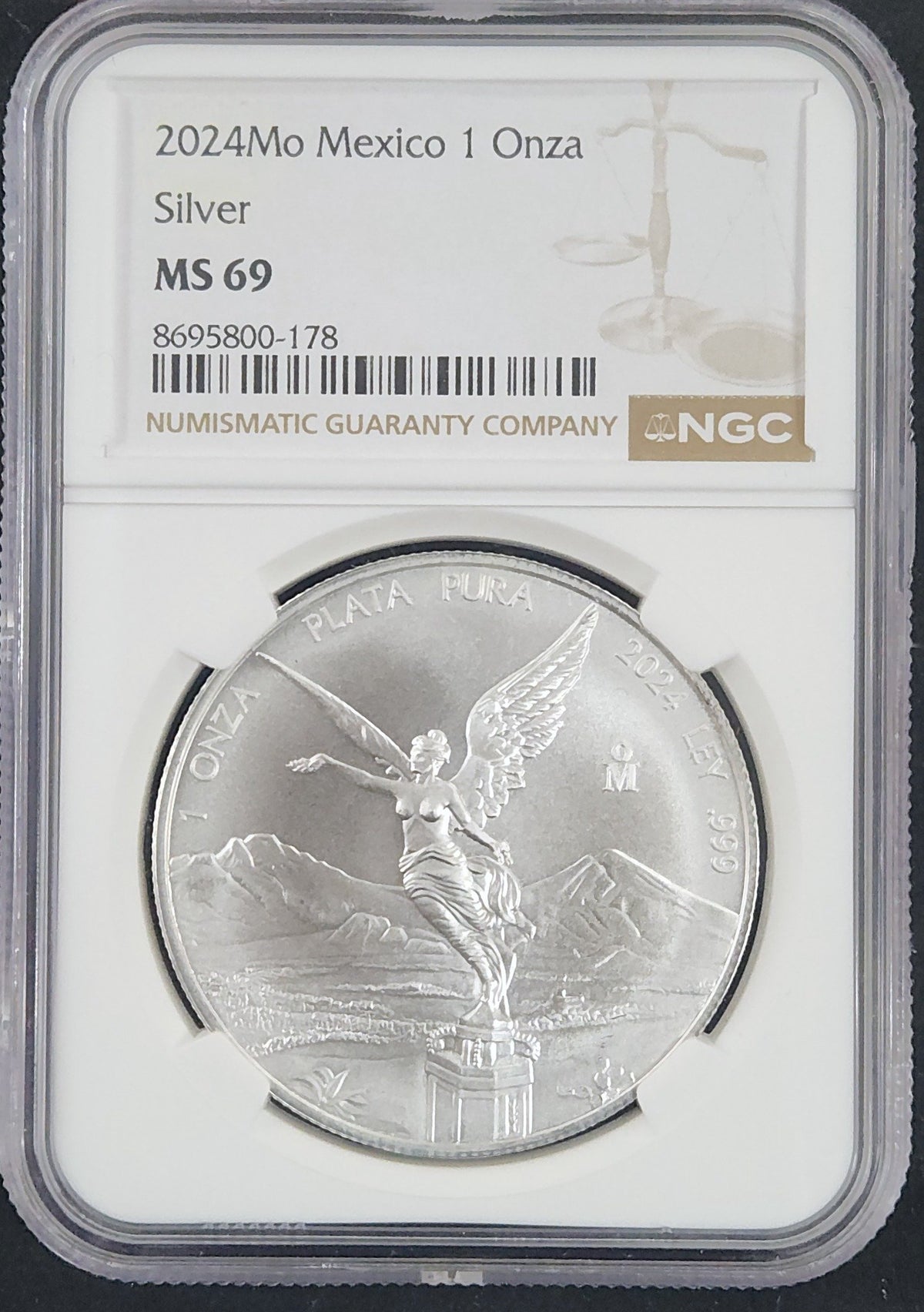 2024 Libertad Mo Mexican 1 Onza Silver MS69 VFYA — Obverse