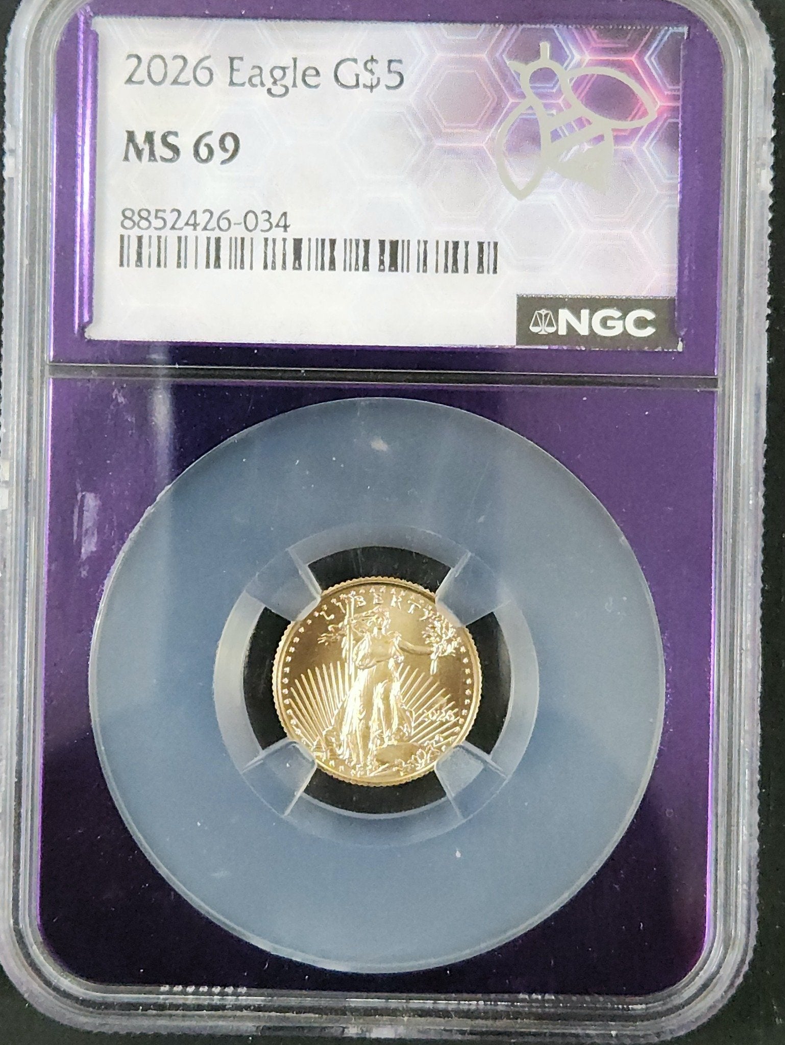 2026 Gold Eagle $5 MS69 NGC 395576.69-71395269008852426034 — Obverse