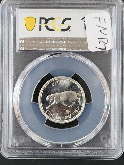1967 Canada 25c MS63 Silver 0.800 Ag PCGS FNR7 — Reverse