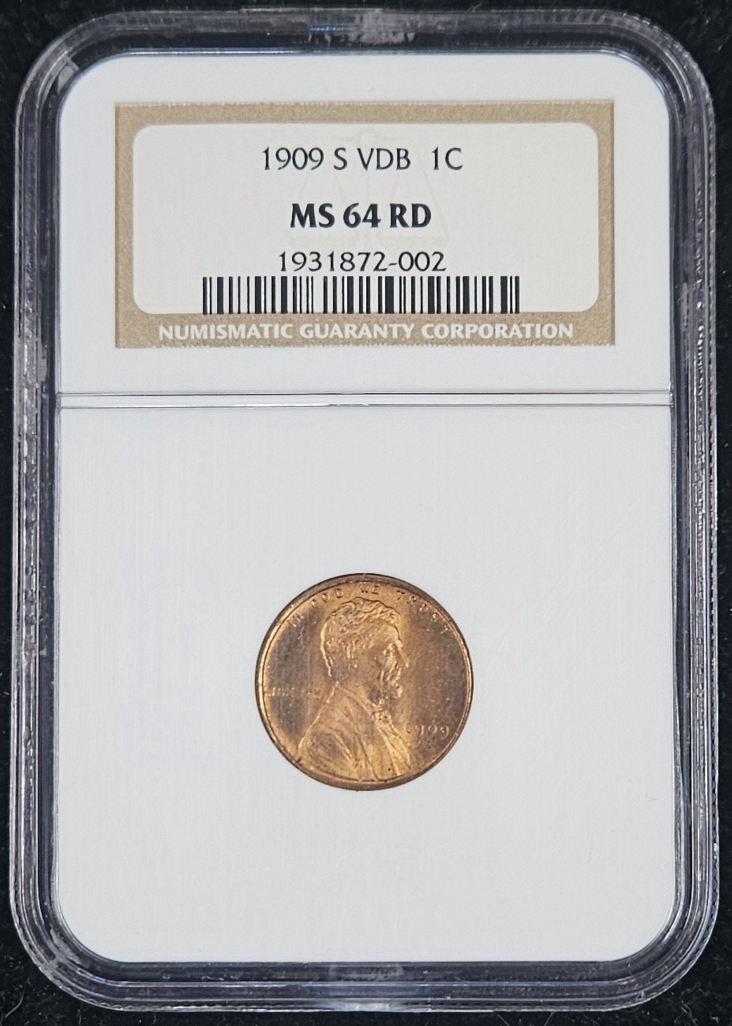 1909-S VDB Lincoln Cent NGC MS64RD Key Date Coin!!! 1801.64-1931872002 — Obverse