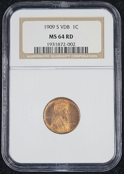 1909-S VDB Lincoln Cent NGC MS64RD Key Date Coin!!! 1801.64-1931872002 — Obverse