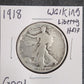 1918 Walking Liberty Half Good — Obverse