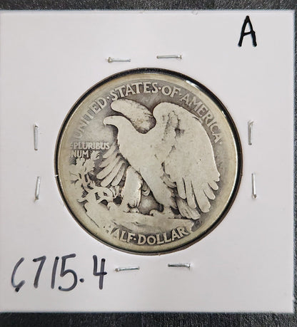 1917-s OBV MM Walking Liberty Half G-4 — Reverse