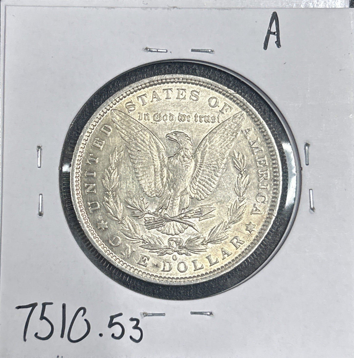1882-O Morgan Dollar 7510.53-A — Reverse