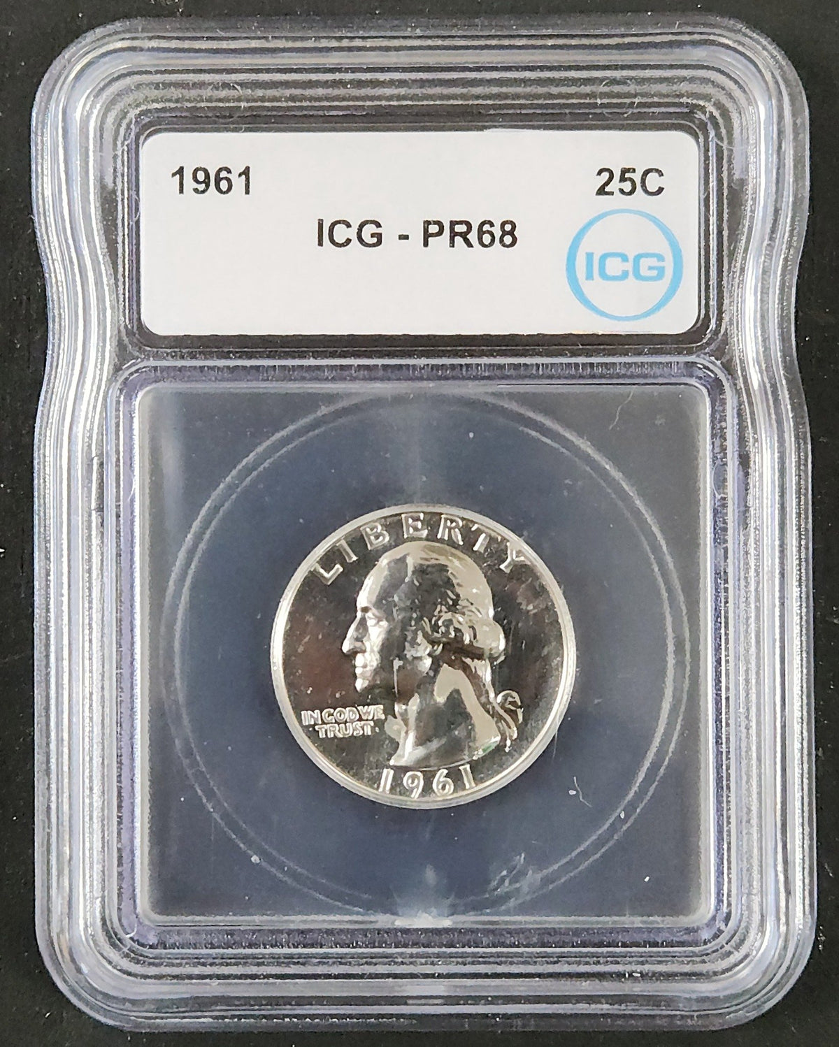 1961 Quarter PR68 ICG 5901.68-044290683753851422 — Obverse