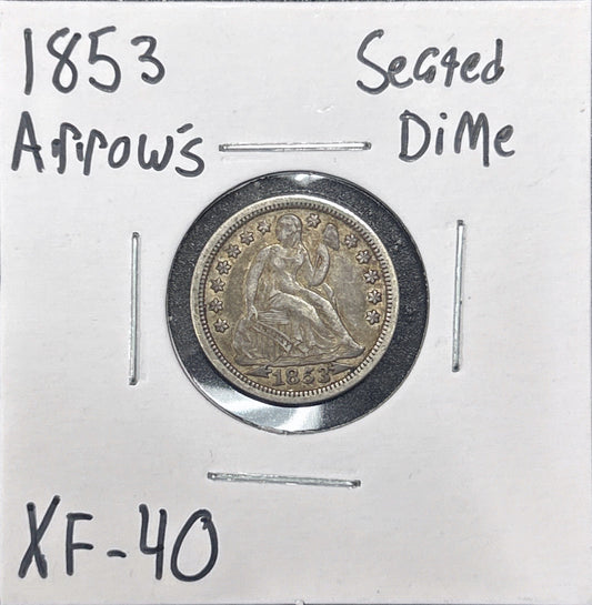 1853 Seated Dime Arrows 4045.40-A — Obverse