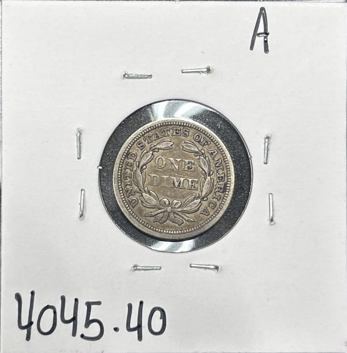 1853 Seated Dime Arrows 4045.40-A — Reverse
