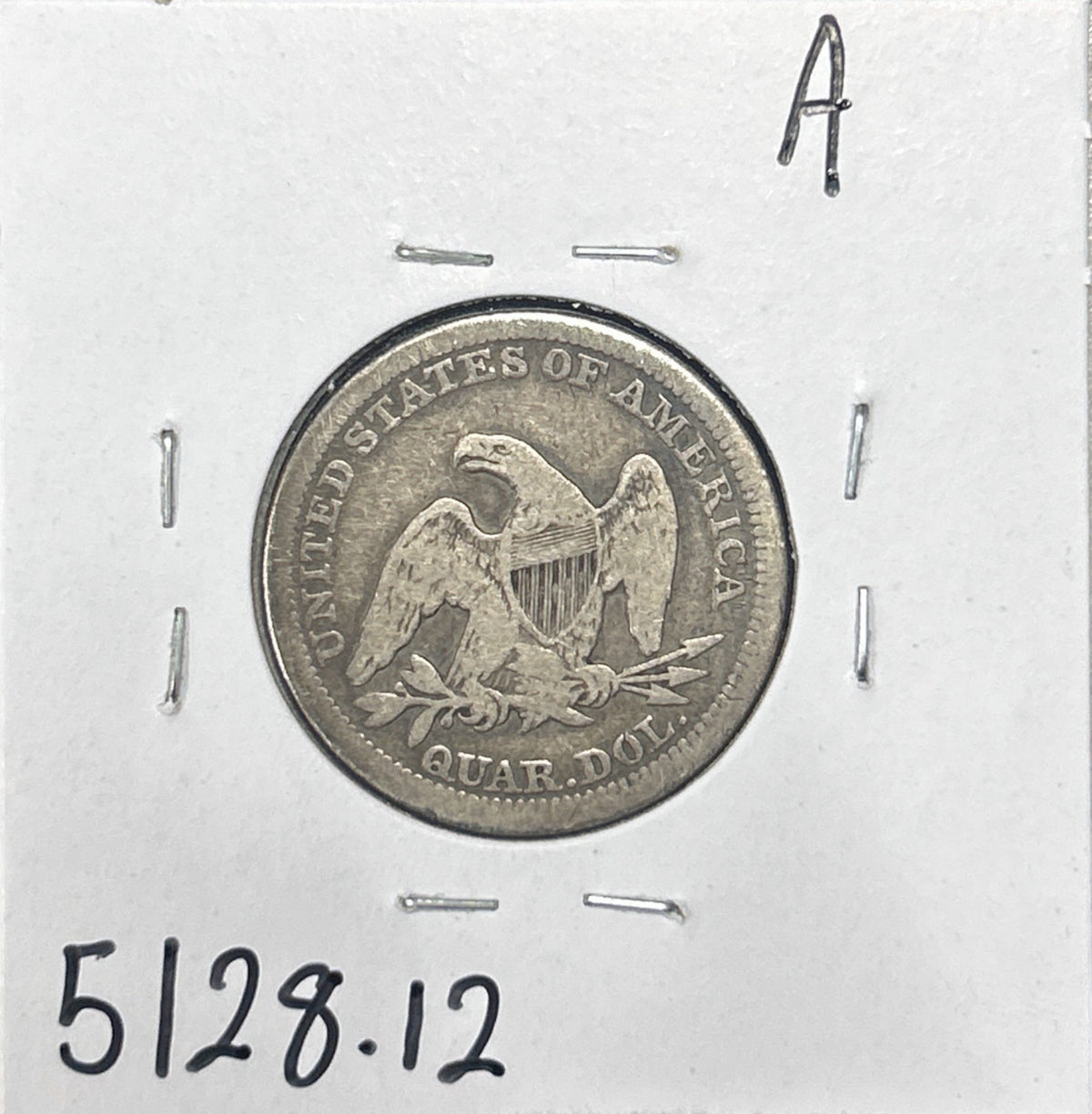 1857 Seated Quarter 5128.12-A — Reverse