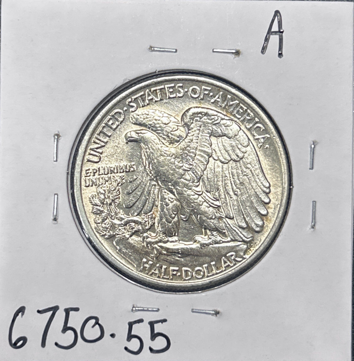 1947 Walking Liberty Half 6750.55-A — Reverse