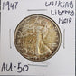 1947 Walking Liberty Half AU — Obverse