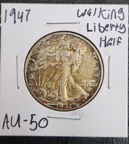 1947 Walking Liberty Half AU — Obverse