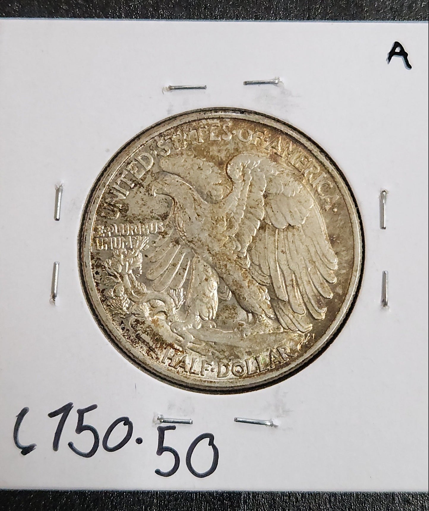1947 Walking Liberty Half AU — Reverse