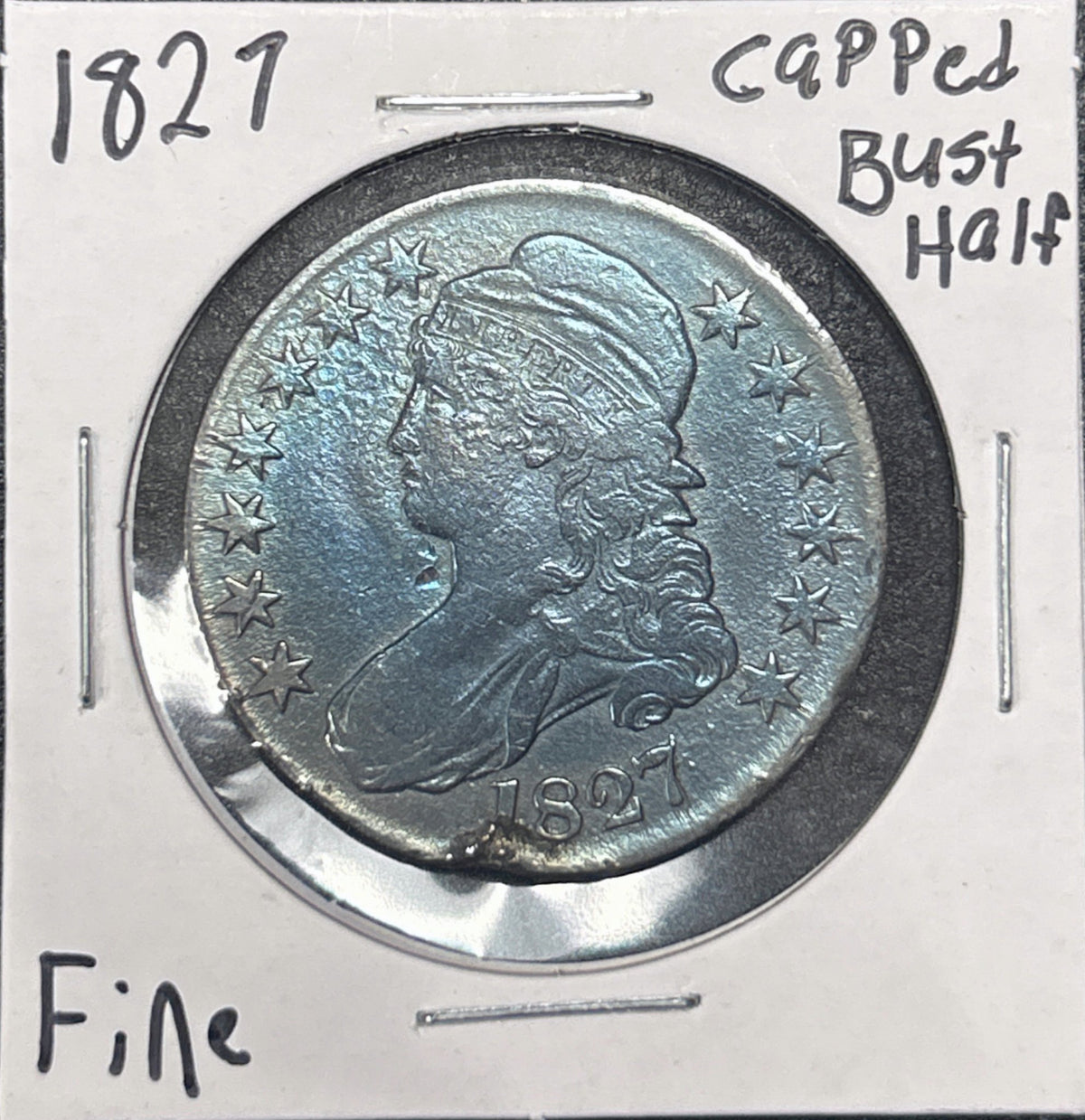 1827 Capped Bust Half Dollar 6185.D15-A — Obverse