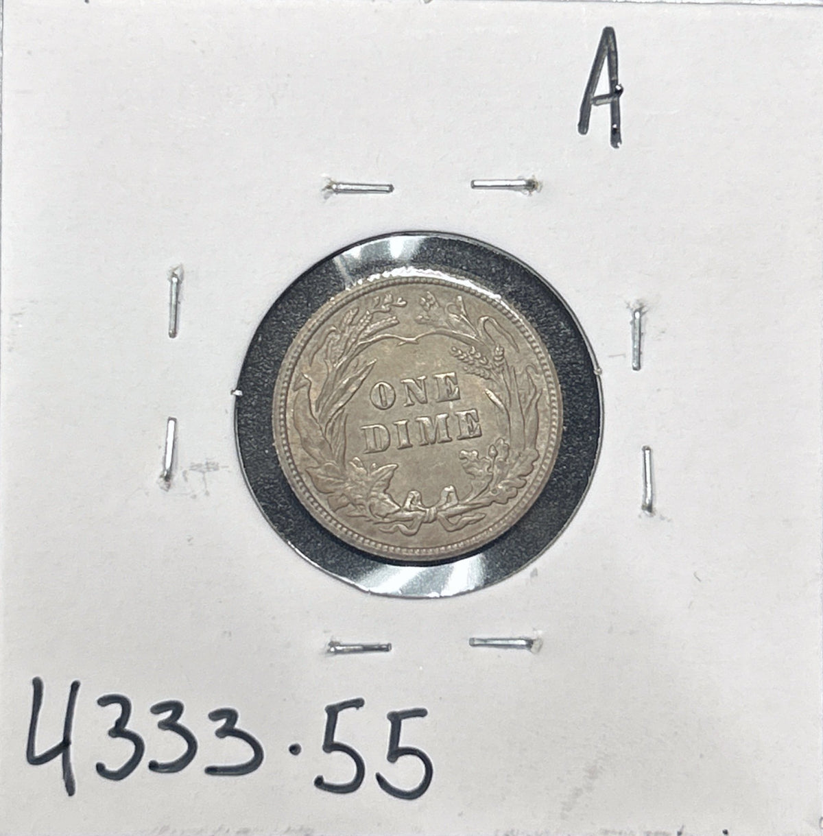 1904 Barber Dime 4333.55-A — Reverse