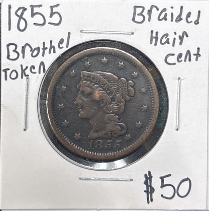 1855 Brothel Token VD4A — Obverse