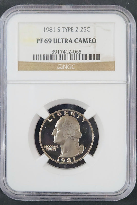 1981 S Washington Quarter Type 2 PF69 Ultra Cameo NGC 374890.69-06591369003917412065 — Obverse