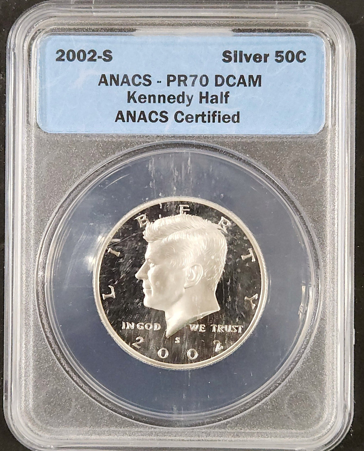 2002-S Kennedy Half PF70 Silver ANACS 5VPT — Obverse