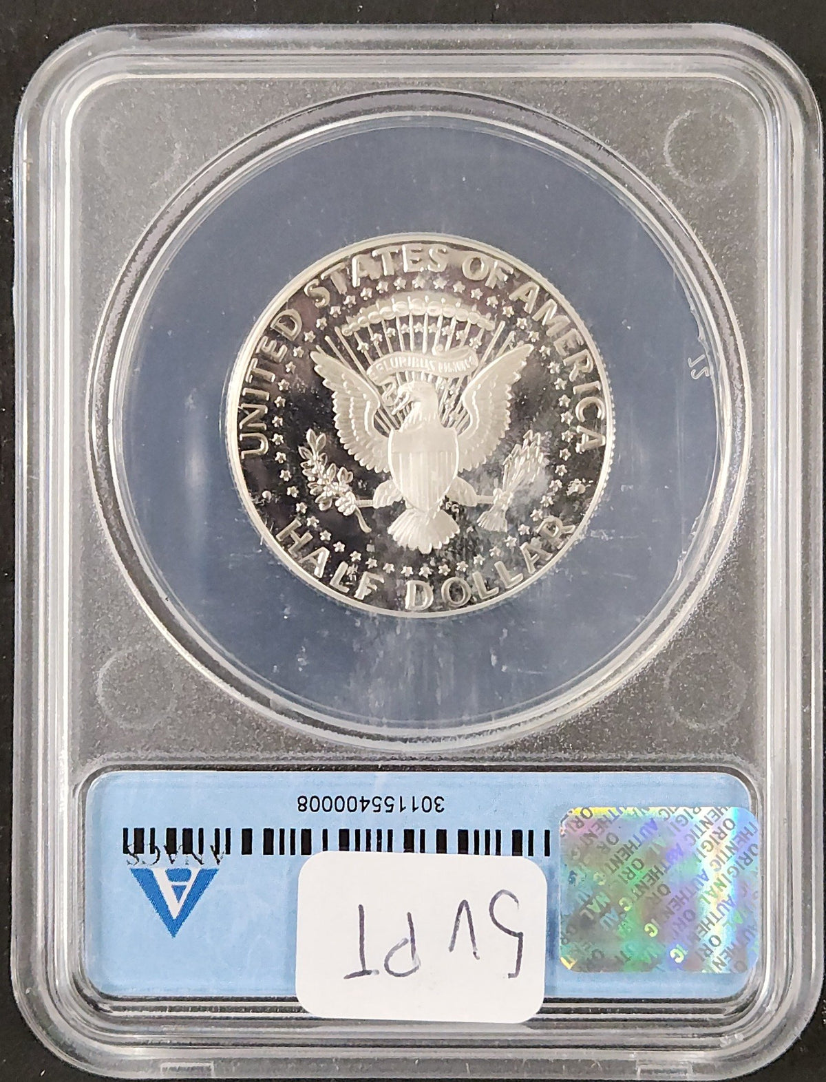 2002-S Kennedy Half PF70 Silver ANACS 5VPT — Reverse