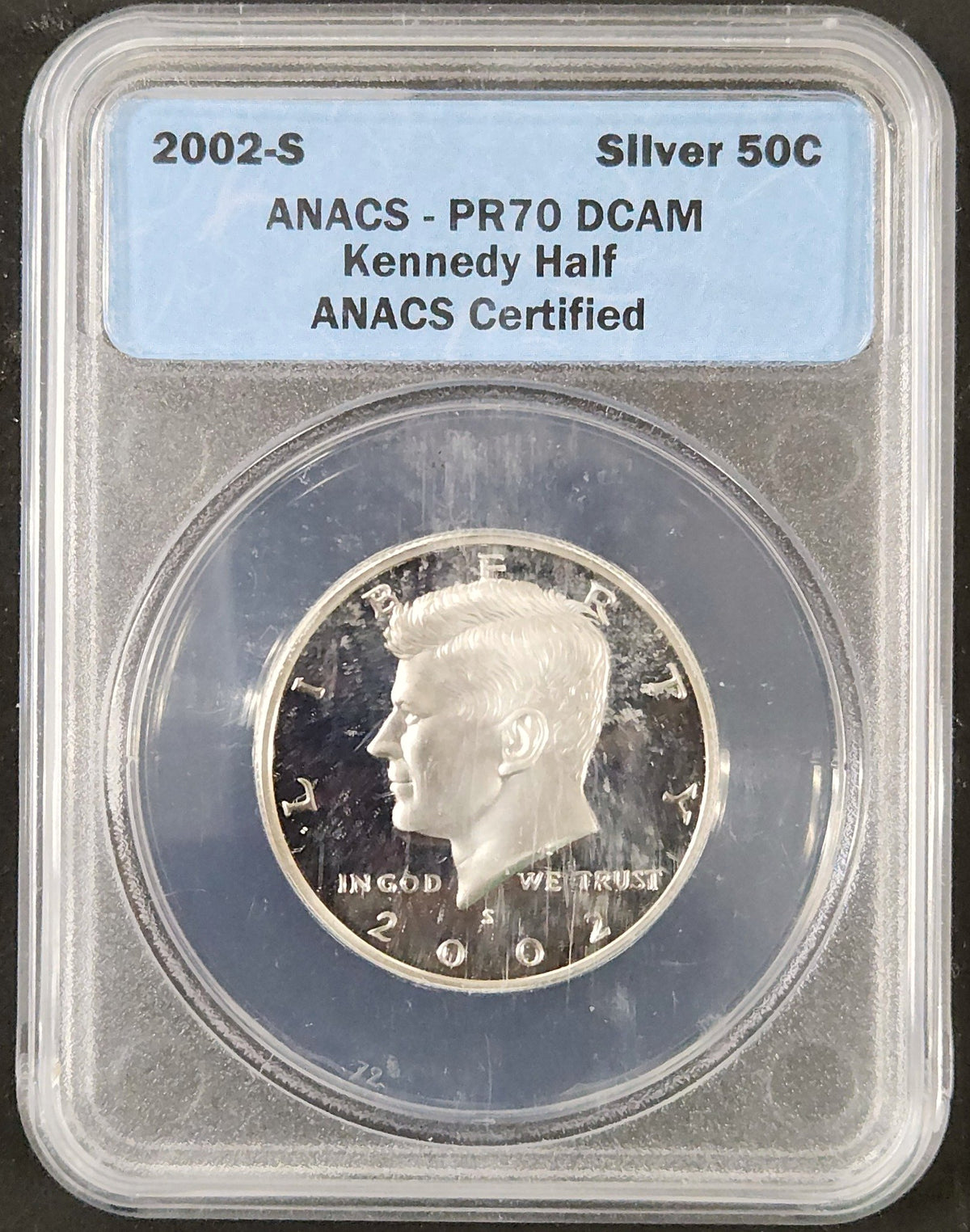 2002-S Kennedy Half Silver PR70 DCAM ANACS 8PSQ — Obverse