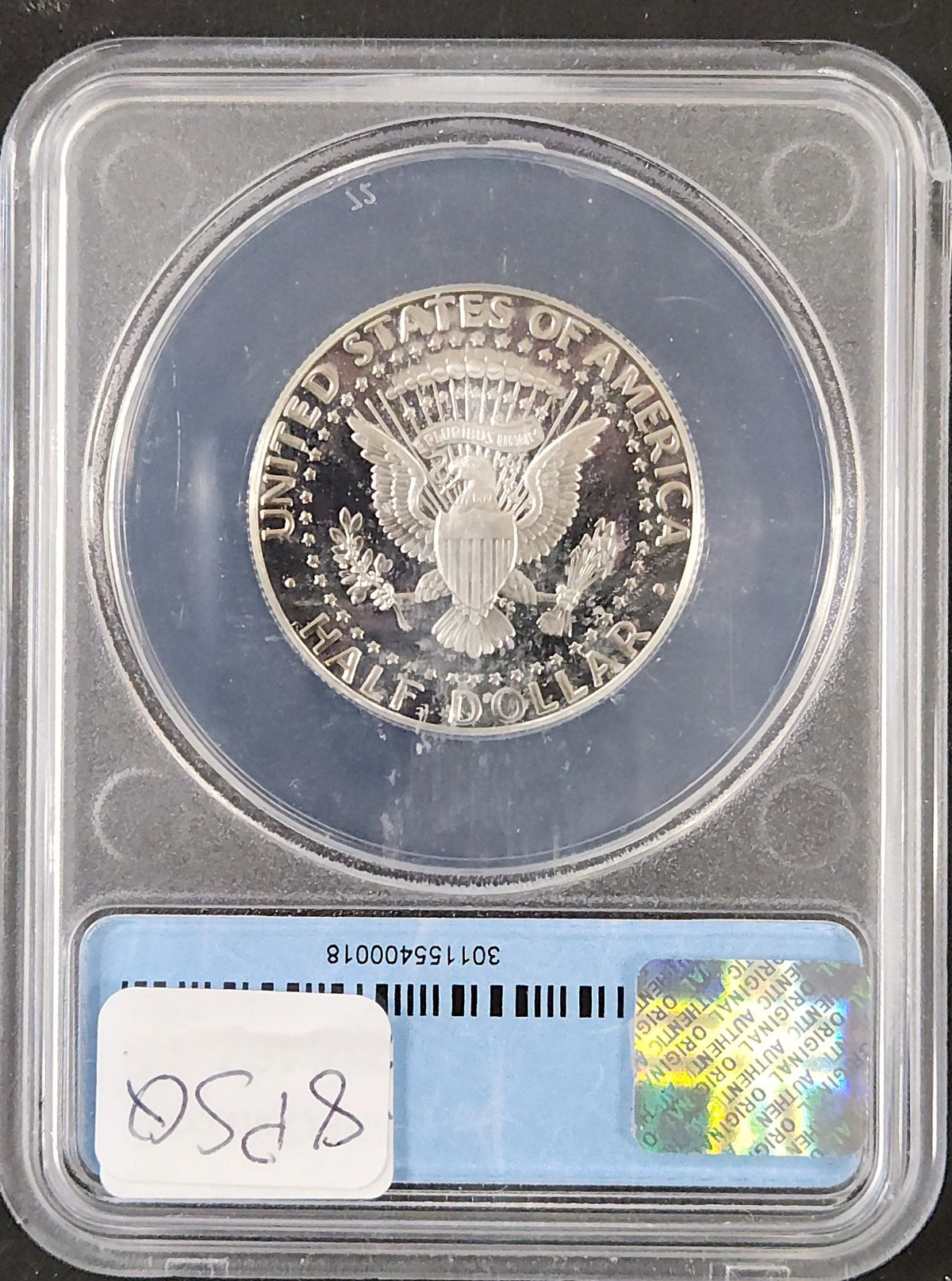 2002-S Kennedy Half Silver PR70 DCAM ANACS 8PSQ — Reverse