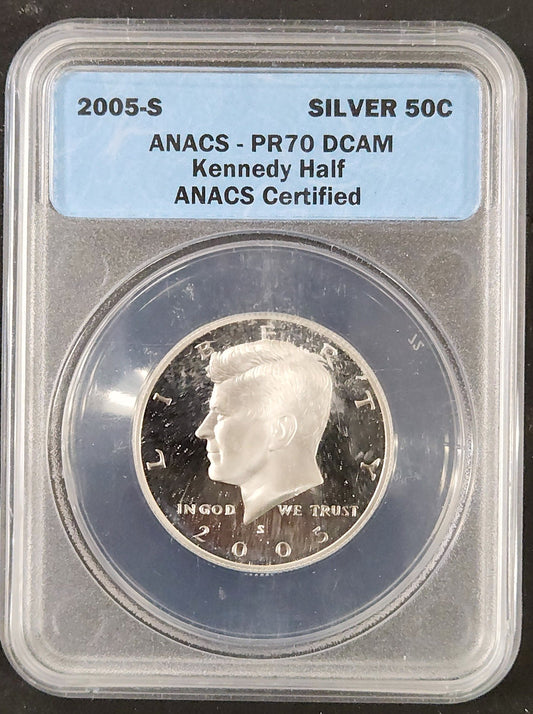 2005-S Kennedy Half Dollar Silver PR70 DCAM ANACS 8KBJ — Obverse