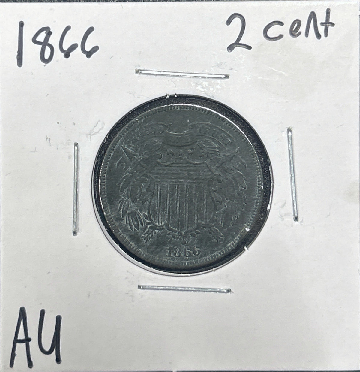 1866 2 Cent 2683.D53-A — Obverse