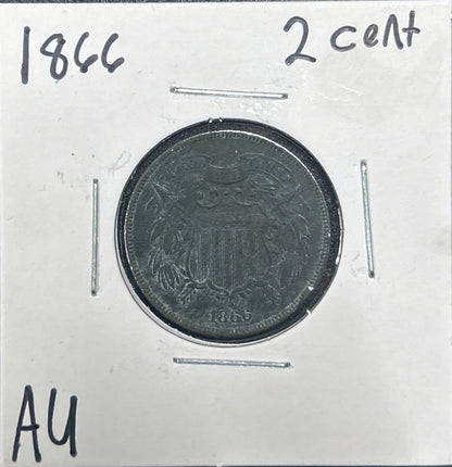 1866 2 Cent 2683.D53-A — Obverse