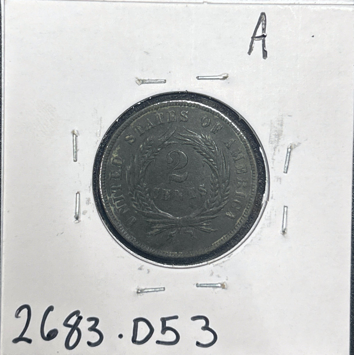 1866 2 Cent 2683.D53-A — Reverse