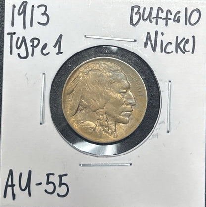 1913 Buffalo Nickel Type 1 3077.55-A — Obverse