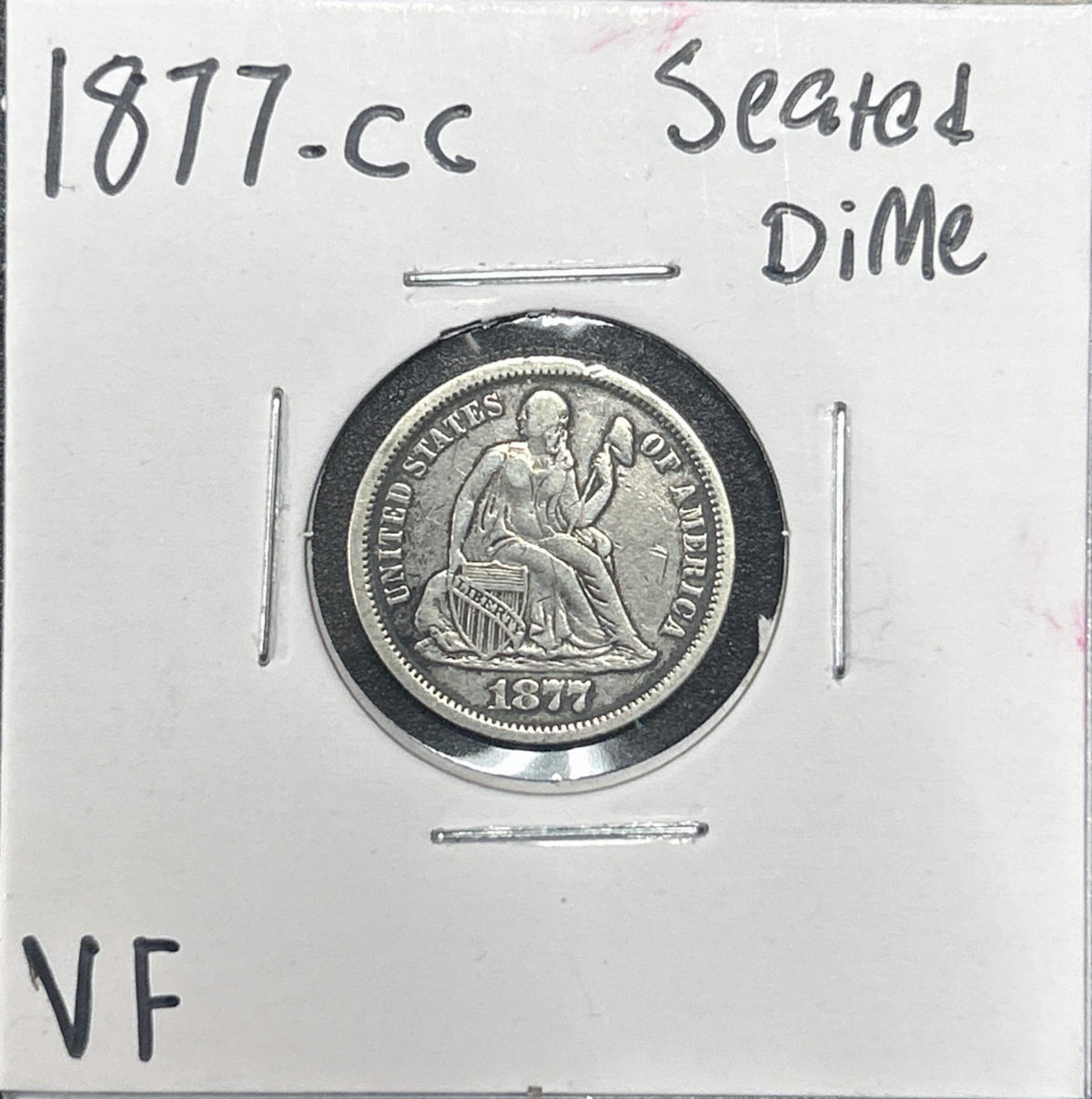 1877-CC Seated Dime 4135.D25-A — Obverse