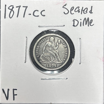 1877-CC Seated Dime 4135.D25-A — Obverse