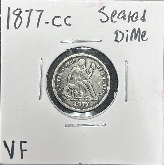 1877-CC Seated Dime 4135.D25-A — Obverse