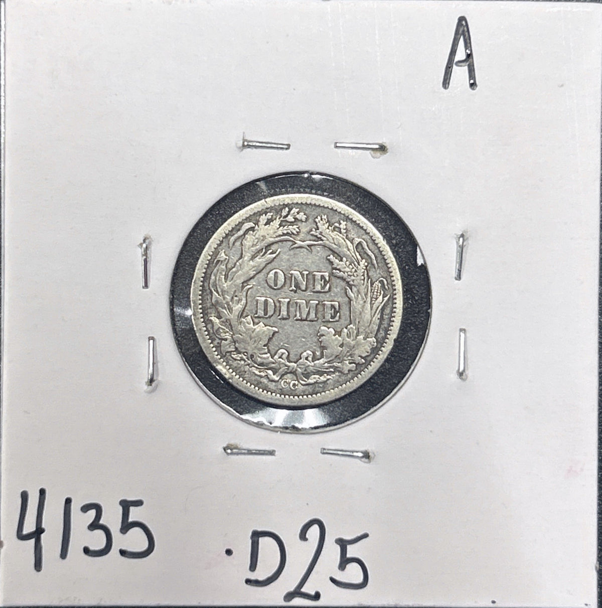 1877-CC Seated Dime 4135.D25-A — Reverse