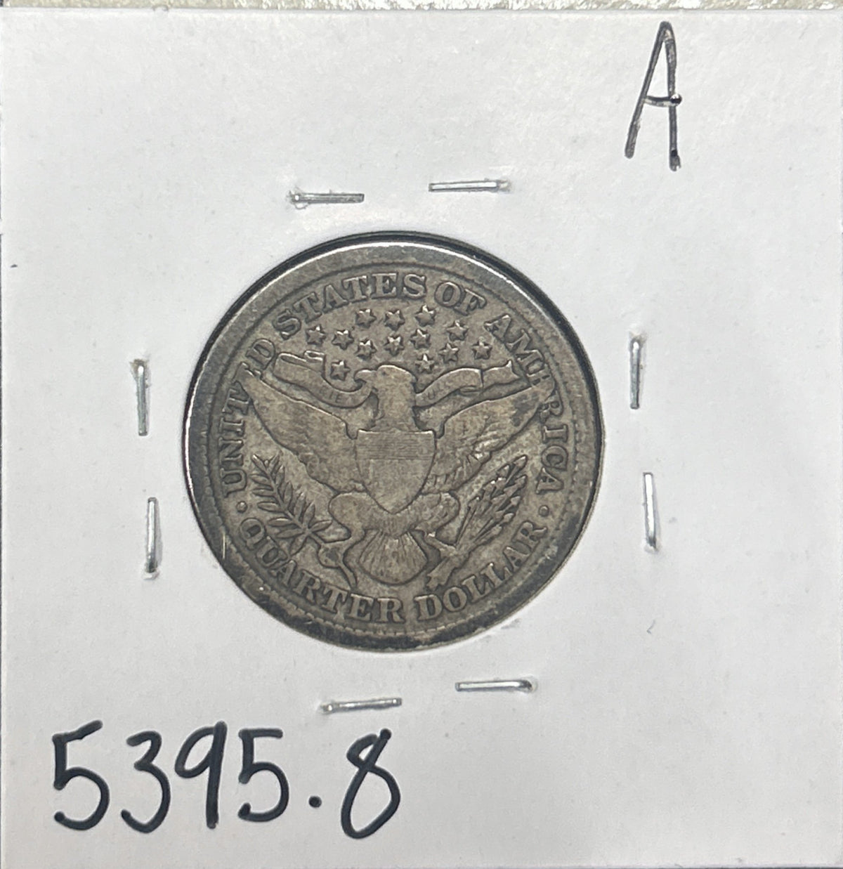 1899 Barber Quarter 5395.8-A — Reverse