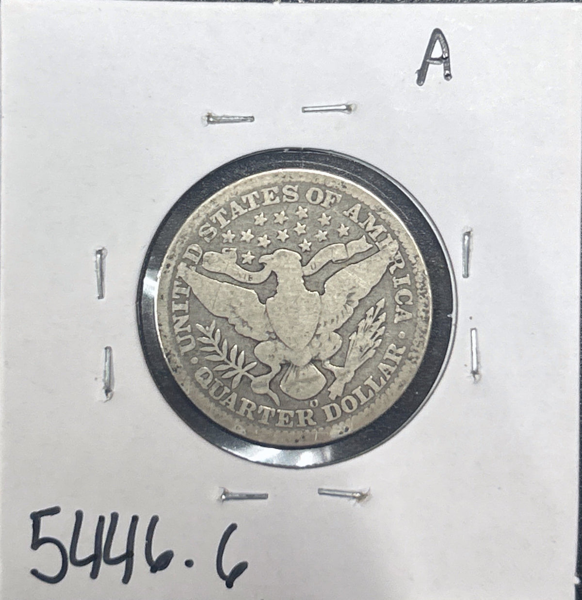 1908-O Barber Quarter 5446.6-A — Reverse