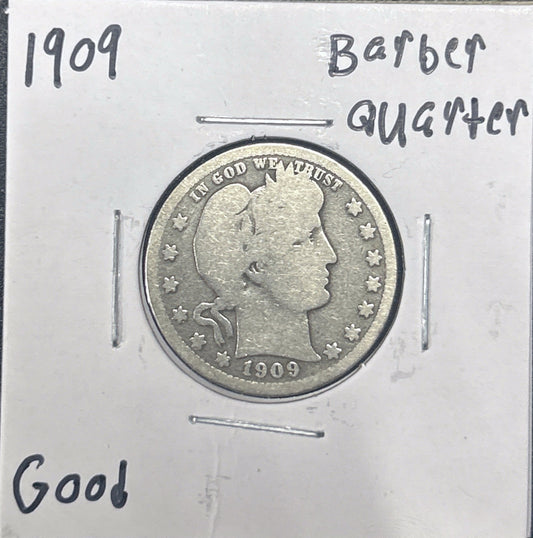 1909 Barber Quarter 5405.D4-A — Obverse