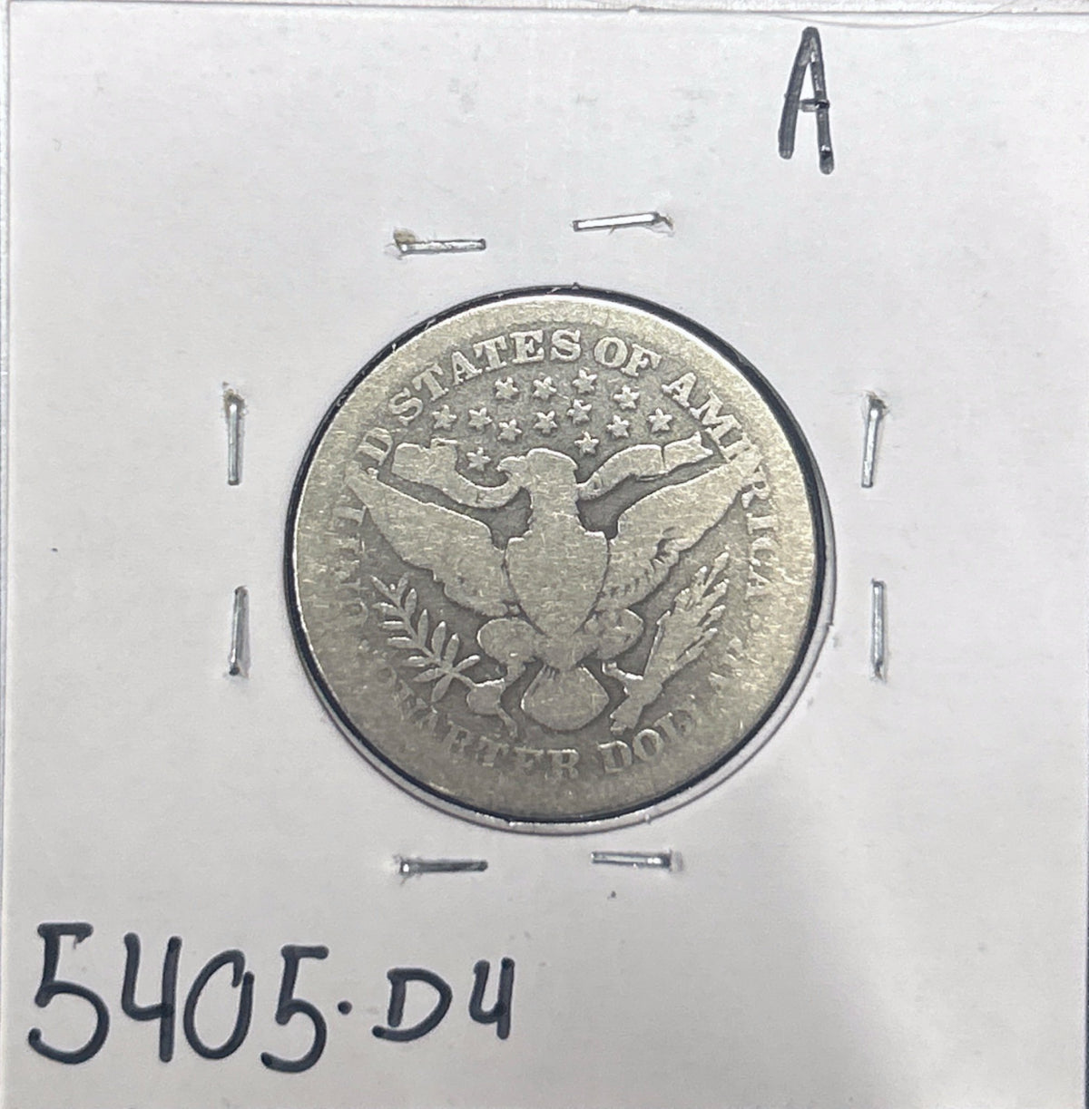 1909 Barber Quarter 5405.D4-A — Reverse
