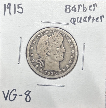 1915 Barber Quarter 5411.8-A — Obverse