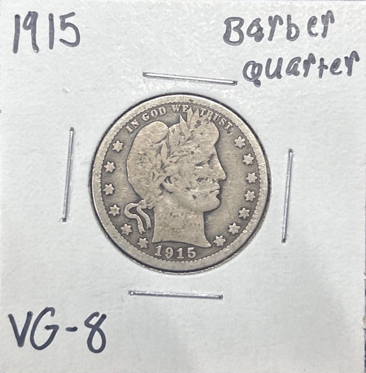 1915 Barber Quarter 5411.8-A — Obverse