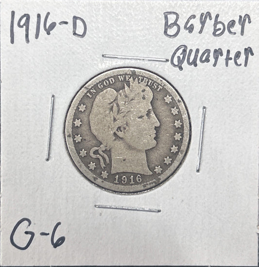 1916-D Barber Quarter 5461.6-B — Obverse