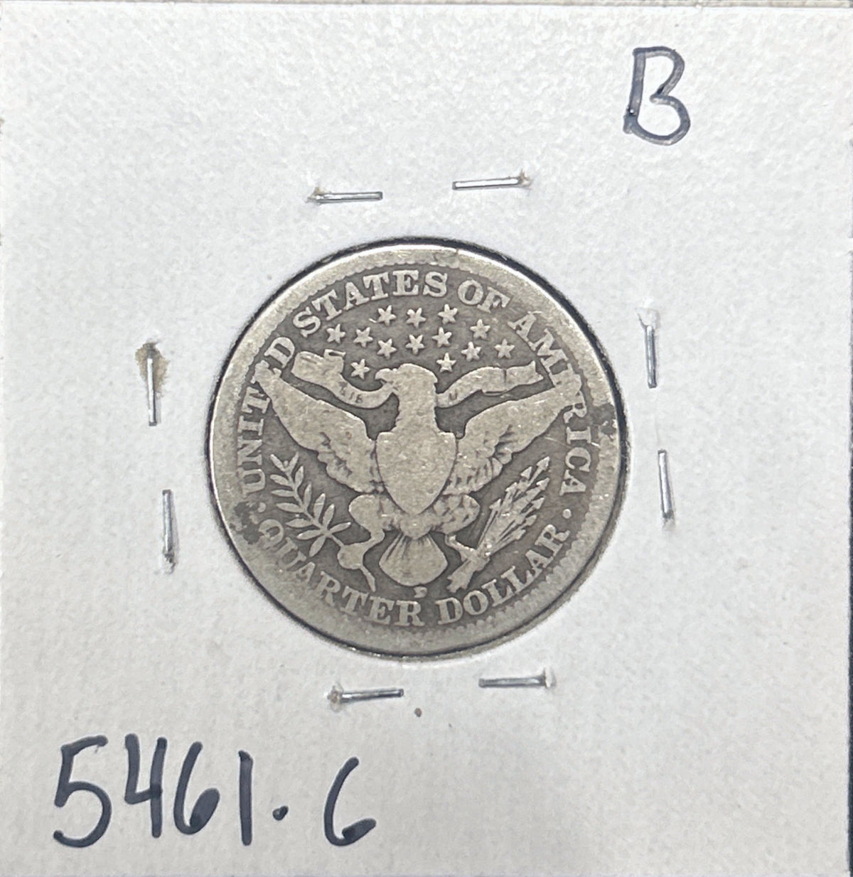 1916-D Barber Quarter 5461.6-B — Reverse