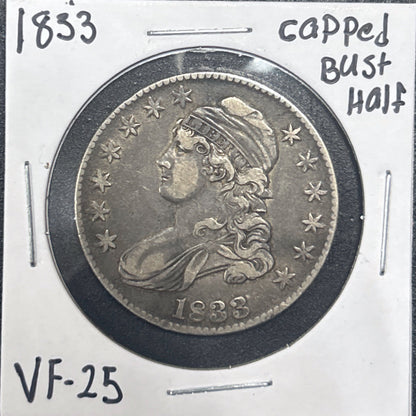 1833 Capped Bust Half Dollar 6203.25-A — Obverse