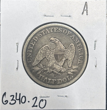 1858-O Seated Half Dollar 6340.20-A — Reverse