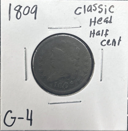 1809 Classic Head Half Cent 510.4-A — Obverse