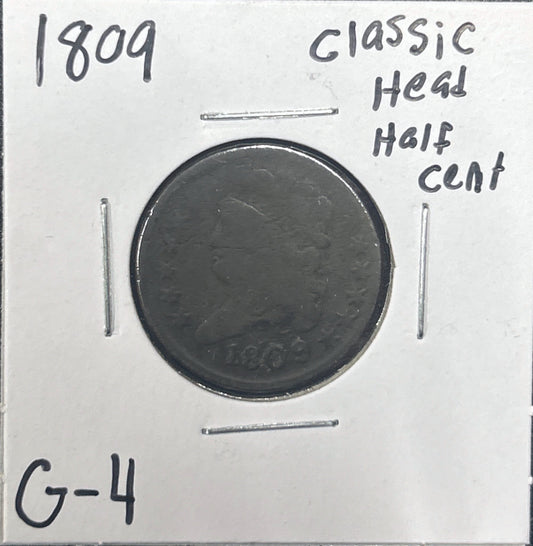 1809 Classic Head Half Cent 510.4-A — Obverse