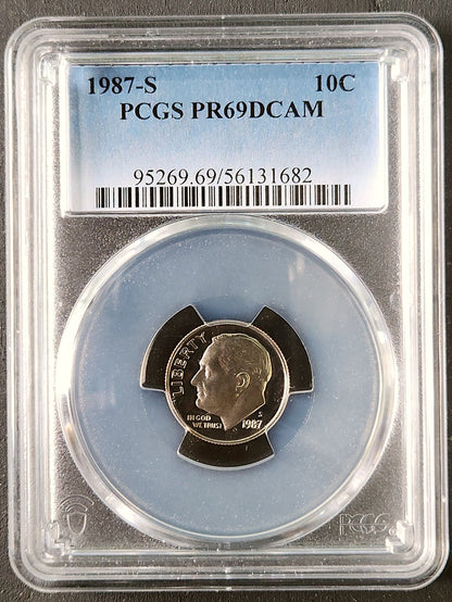 1987-S Roosevelt Dime PR69 DCAM PCGS 5006.69-1000952690069056131682 — Obverse