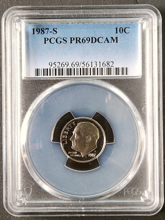1987-S Roosevelt Dime PR69 DCAM PCGS 5006.69-1000952690069056131682 — Obverse