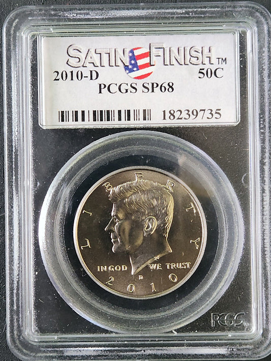 2010-D Satin Finish Kennedy Half Dollar SP68 PCGS 81797.68-18239735 — Obverse